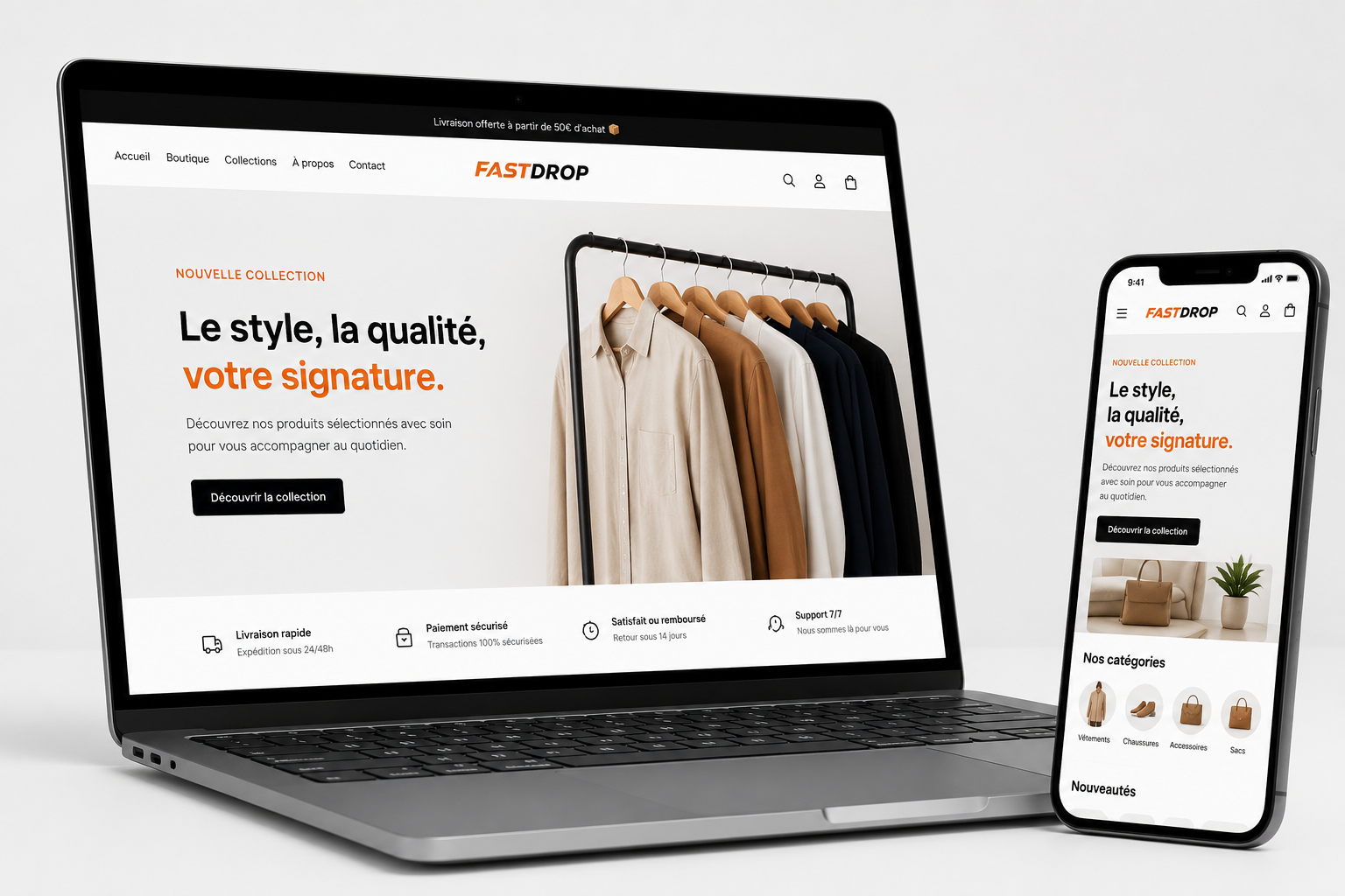 Création boutique shopify clé en main